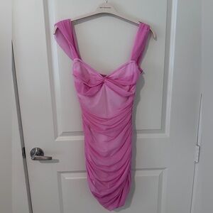 Norma Kamali Pink Draped Dress